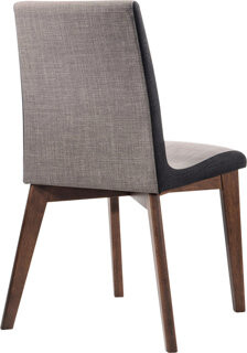 Corrigan Studio 2 Grey Upholstered Dining Chairs With Walnut Finish, Mid-century Modern Charm For Area Furnishing 2pcs Fabric Design Room, Comfortable And Stylish