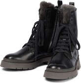 Thumbnail for your product : Brunello Cucinelli Shearling-lined leather combat boots