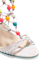 Thumbnail for your product : Sophia Webster Arielle beaded woven leather sandals