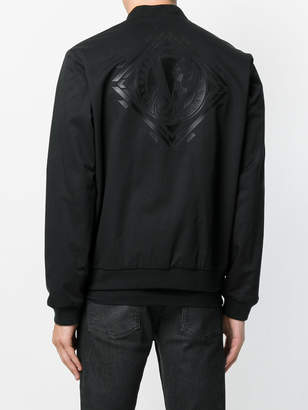 Versace Jeans logo embroidered bomber jacket
