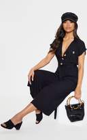 Thumbnail for your product : PrettyLittleThing Camel Tortoise Shell Button Pocket Detail Culotte Jumpsuit