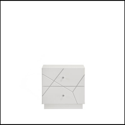 Latitude Run Manhattan Nightstand – Lacquer Finish With Geometric Design And Velvet-Lined Drawers For Modern Bedrooms