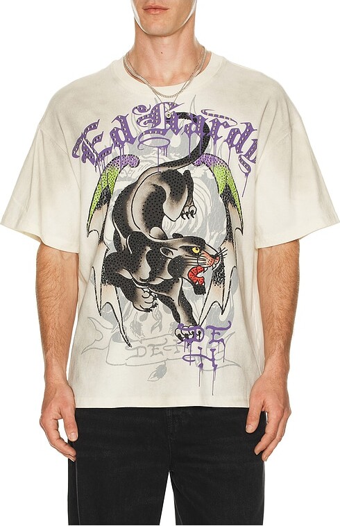 Ed Hardy By Appointment Only Panther Wings Boxy Tee