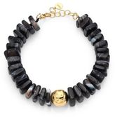 Thumbnail for your product : Nest Black Line Agate Square Beaded Necklace