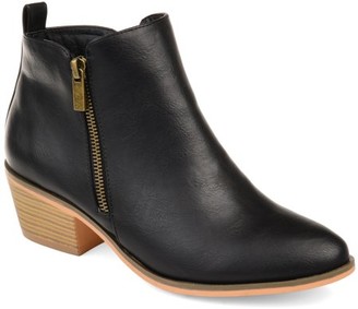 Black Boots With Gold Zipper On Side 