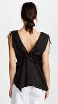 Thumbnail for your product : Derek Lam 10 Crosby Sleeveless V Neck Ruffle Top