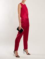 Thumbnail for your product : Givenchy Straight Leg Satin Cropped Trousers - Womens - Dark Pink