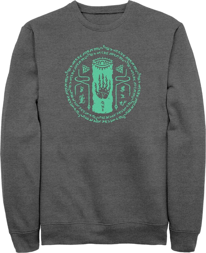 Fifth Sun Men's Nintendo The Legend of Zelda: Tears of The Kingdom Glowing Shrine Rune Sweatshirt - Charcoal Heather - Small