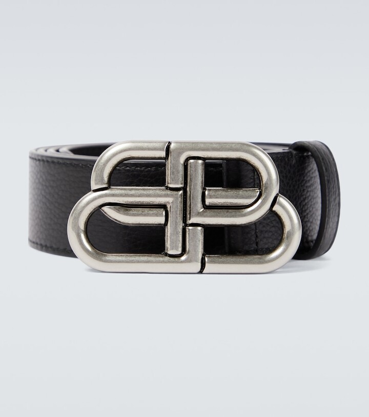 Balenciaga BB Large leather belt - ShopStyle