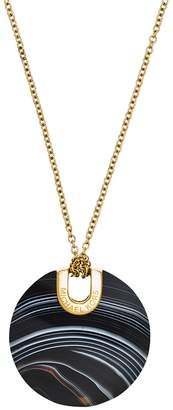 Michael Kors Gold-Tone Black Agate Pendant Necklace
