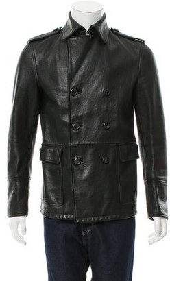 DSQUARED2 Leather Double-Breasted Jacket