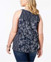 Thumbnail for your product : Style&Co. Style & Co Plus Size Cotton Mixed-Print Sleeveless Top, Created for Macy's