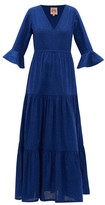 Thumbnail for your product : Le Sirenuse Positano Le Sirenuse, Positano - Bella Broderie-anglaise Cotton Maxi Dress - Blue