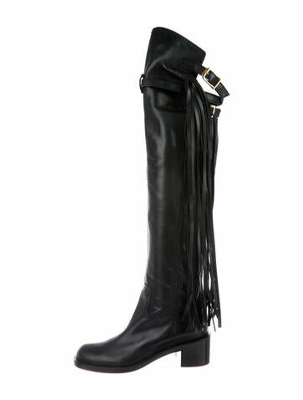 Gucci Devendra Leather Riding Boots Black ShopStyle