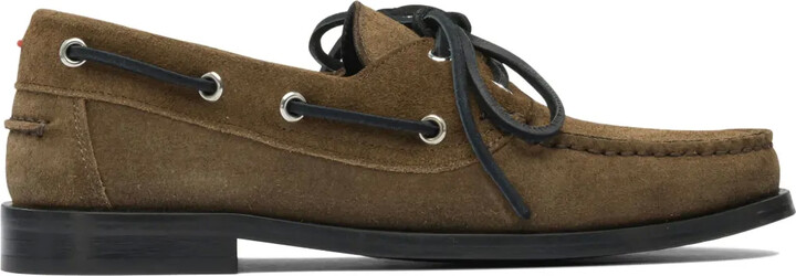 AEYDĒ Harris suede leather lace-up loafers