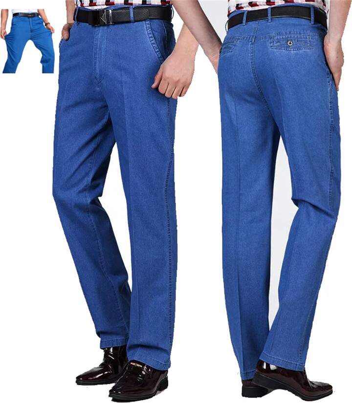 MAOAEAD Men's High Waist Straight Fit Stretch Jeans ShopStyle