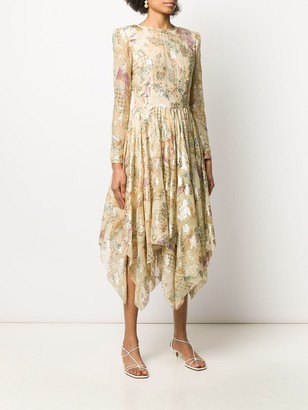 Etro Floral-Print Scoop-Back Midi Dress