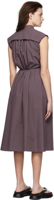 Low Classic Purple Cotton Midi Dress