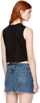 Thumbnail for your product : Alexander Wang Black Sleeveless Cropped Barcode T-Shirt