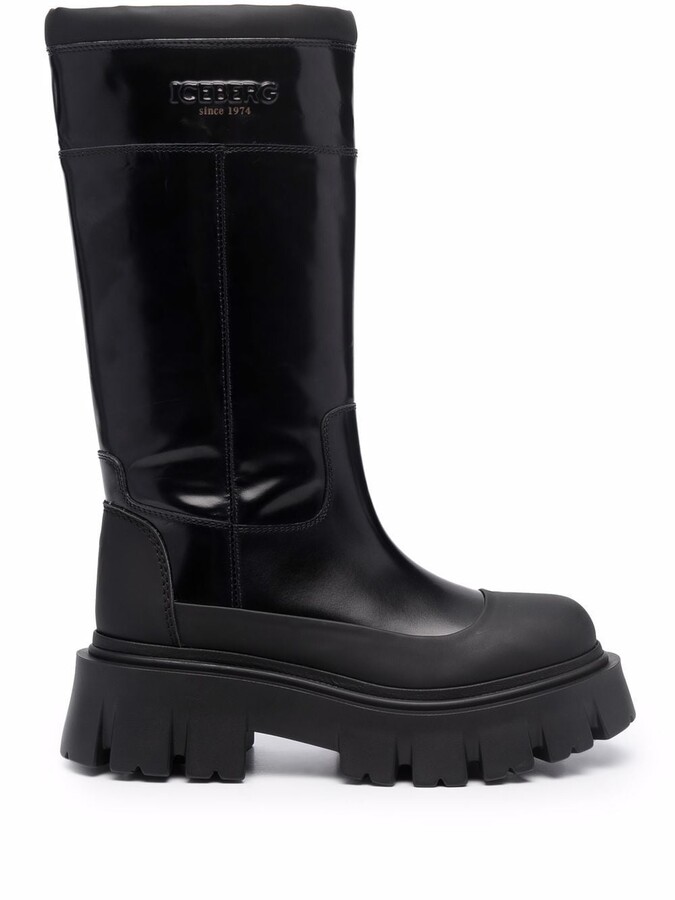 Iceberg Leather Knee-Length Boots - ShopStyle