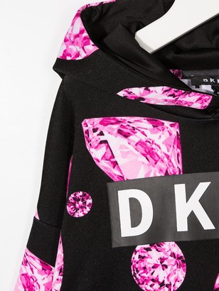 DKNY Diamond-Print Logo Hoodie