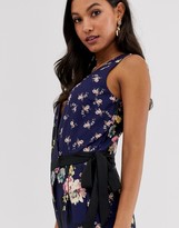 Thumbnail for your product : Little Mistress mixed floral print jumpsuit