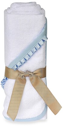 Little Ashkim Newborn Hooded Turkish Towel In White/pink