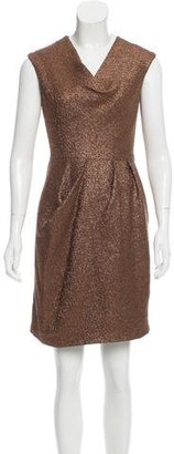 Lela Rose Metallic Knee-Length Dress