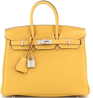 65096 auth HERMES Curry yellow Clemence leather TRIM 31 Hobo Bag