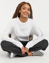 Thumbnail for your product : Abercrombie & Fitch logo sleeve crew neck long sleeve t shirt in white