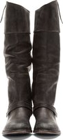 Thumbnail for your product : Golden Goose Black Leather Knee-High Charlye Boot