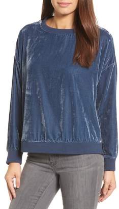 Kenneth Cole New York Zipper Velvet Sweatshirt