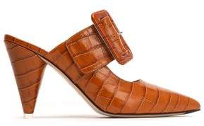 ATTICO Chloe Croc-effect Leather Mules