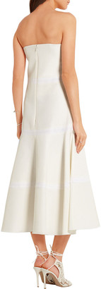 Roksanda Strapless Cotton And Silk-blend Midi Dress