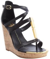 Thumbnail for your product : Dolce Vita DV by black leather 'Tabby' cork wedge heel sandals