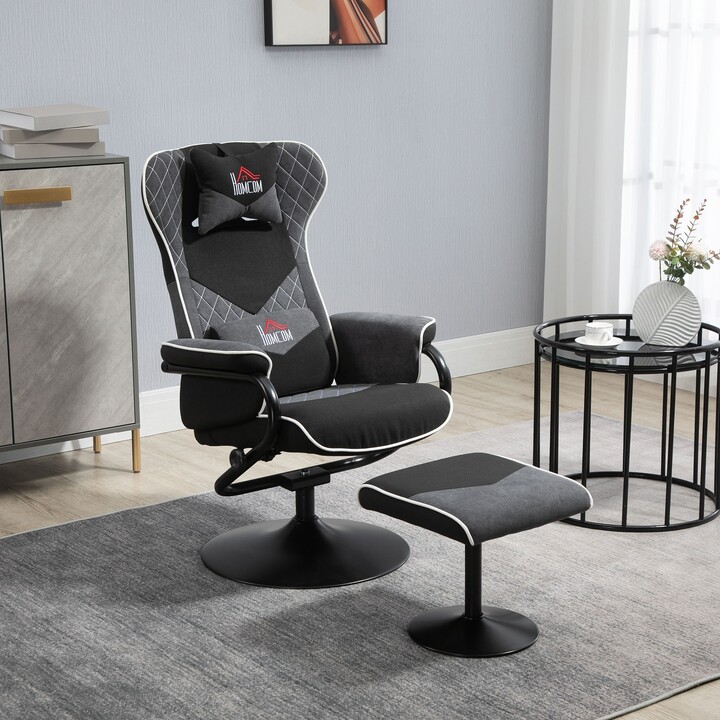 Recliner Chair with Ottoman, Gaming Chair, Racing Styled Swivel