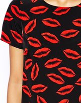 Thumbnail for your product : Zack John Shift Dress In Lips Print