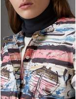 Thumbnail for your product : Burberry Short-sleeve Coastal Print Cotton Shirt Dress