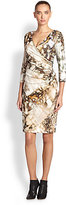 Thumbnail for your product : Kay Unger Ruched Abstract-Print Dress