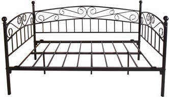 Mercer41 Metal Daybed Frame Multifunctional Mattress Foundation/Bed Sofa with Headboard Twin Black
