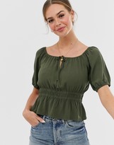 Thumbnail for your product : Abercrombie & Fitch cropped prairie blouse