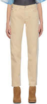 Thumbnail for your product : Bless Beige and Grey Levis Edition Panelled 501 Jeans