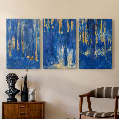 Wexford Home Abstract Series VII -Premium Gallery Wrapped Canvas Set -Ready to Hang