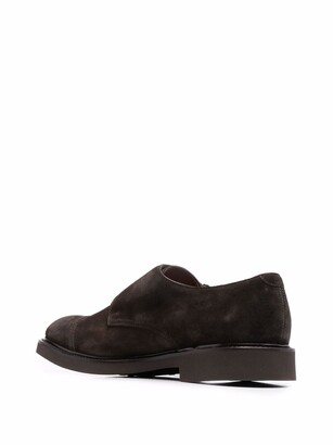 Doucal's Suede Double-Buckle Monk Shoes
