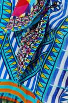 Thumbnail for your product : Camilla Woman Book A Shade Embellished Printed Silk Crepe De Chine Mini Dress Bright Blue Size M