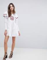 Thumbnail for your product : Fashion Union Embroidered Smock Dress With Exaggerated Sleeves