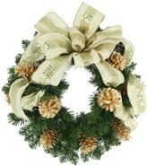Thumbnail for your product : Creative Displays 26In Holiday Wreath With Gold Pinecones And Sequin Bow