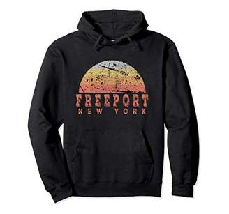 Freeport New York Retro Vintage Sunset Hoodie