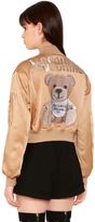 Moschino Bomber En Satin Avec Patch Ours