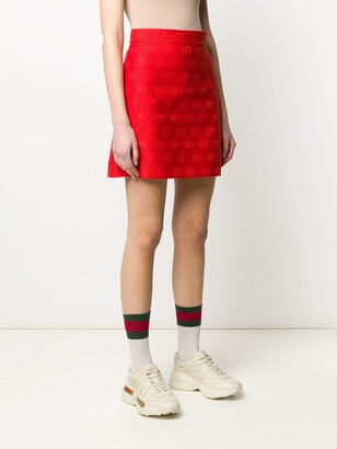 Gucci diagonal GG A-line short skirt